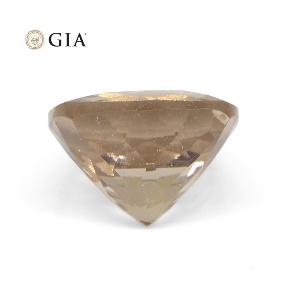 6.8 Carat Cushion Pinkish Orange Morganite GIA Certified For Sale 4