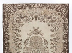 6.8x10.1 Ft Hand-Made Vintage Garden Design Traditional Wool Rug from Turkey