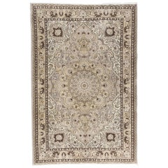 Tappeto Anatoliano fatto a mano con colori neutri, Tappeto Vintage in Beige