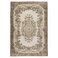 6.8x10 Ft Vintage handgefertigt türkischen Bereich Teppich mit floralen Medaillon Design