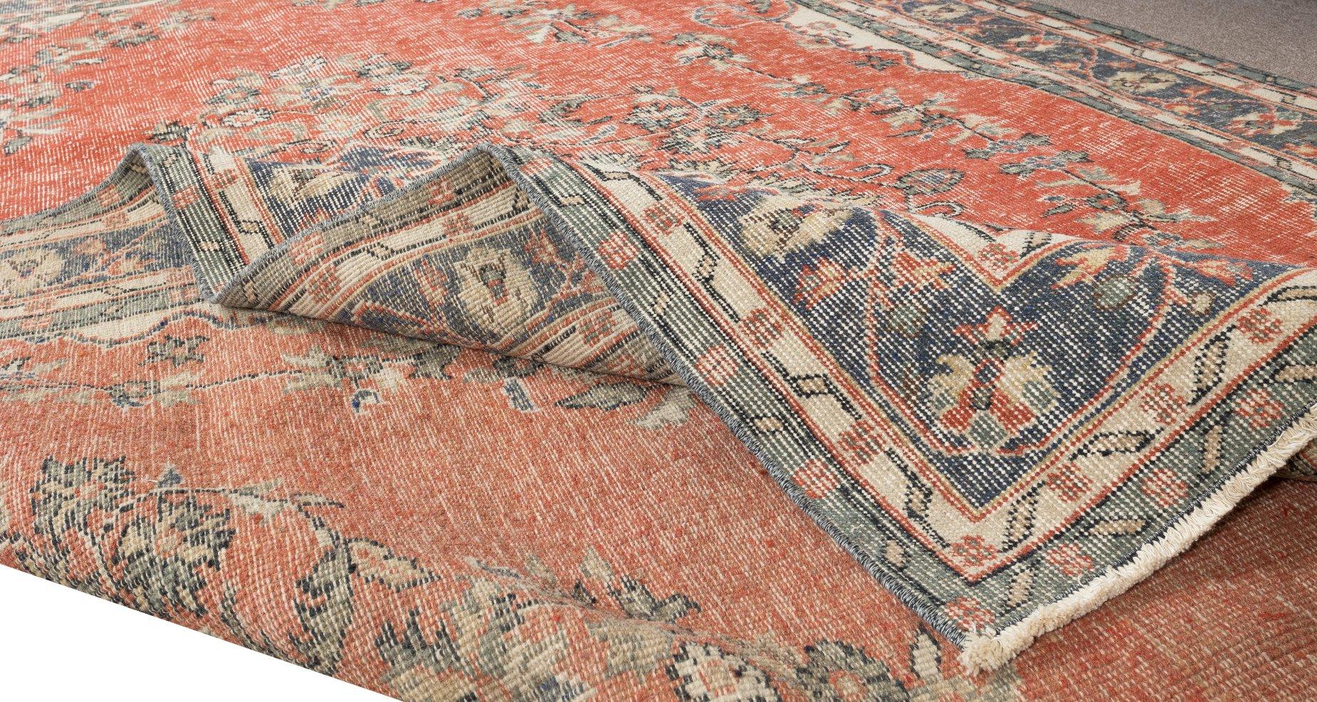 Tribal 6.8x10 Ft Vintage Handmade Turkish Rug for Living Room Decor, Home Decor Carpet For Sale