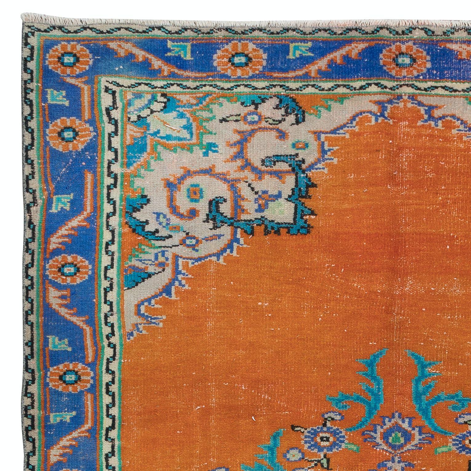 6,8x10 Ft Vintage Orientalischer Teppich, ca. 1960, handgefertigter türkischer Stammeskunst-Teppich (Handgeknüpft) im Angebot