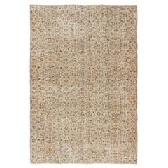 6.8x10 Ft Vintage Turkish Handknotted Wool Rug. Floral Patterned Area Carpet