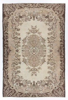 Tapis traditionnel en laine de Turquie fabriqué à la main à motif de jardin vintage de 6,8 x 10,1 m