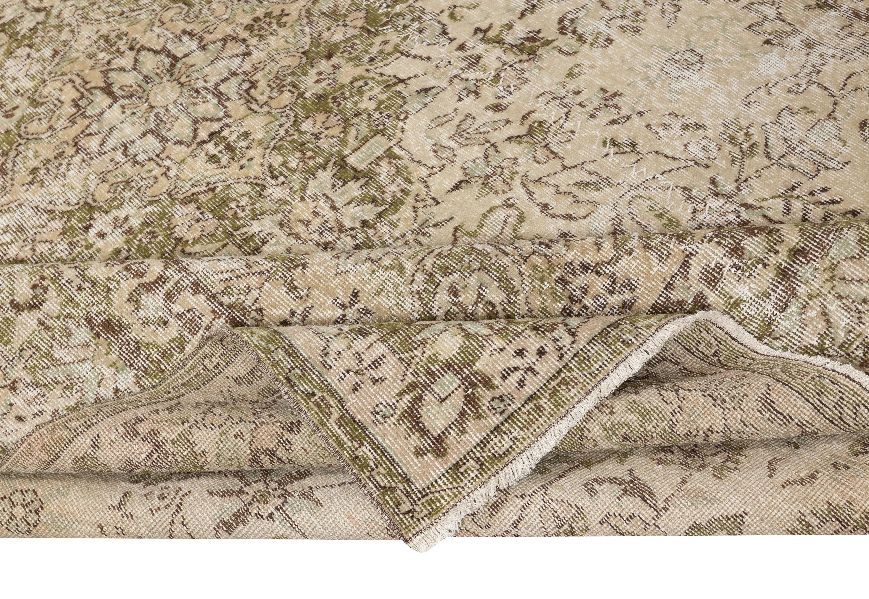 6.8x10.2 Ft Vintage türkischen handgeknüpften Wollteppich für gemütliche Bauernhaus Interieurs (Land) im Angebot