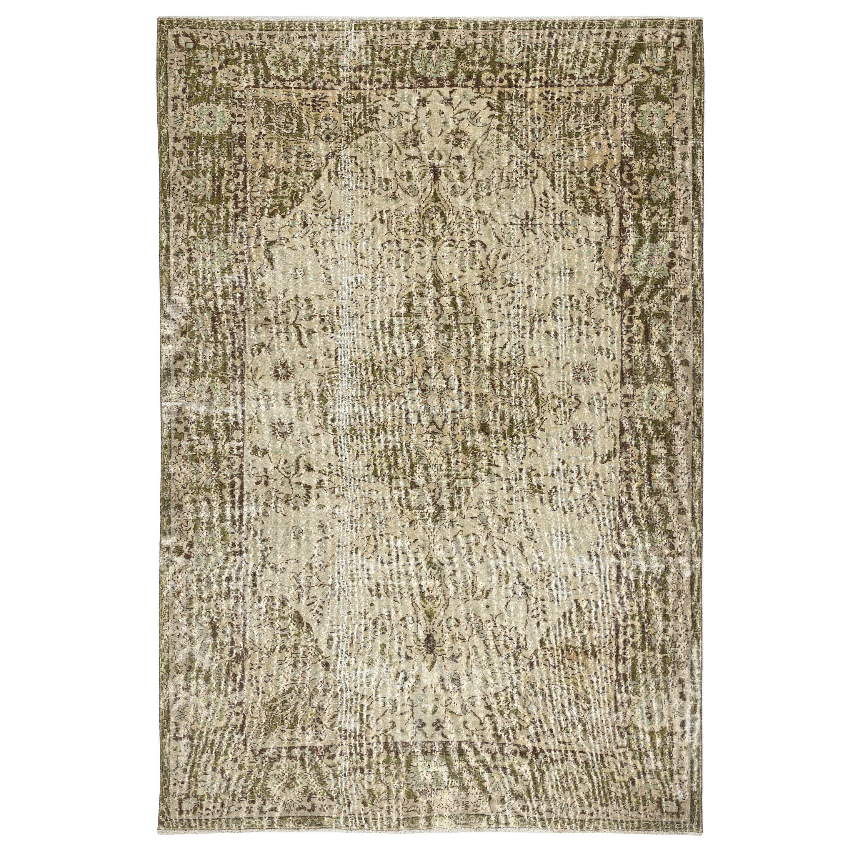 6.8x10.2 Ft Vintage türkischen handgeknüpften Wollteppich für gemütliche Bauernhaus Interieurs