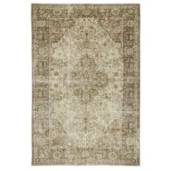 6.8x10.2 Ft Vintage Turkish Handknotted Wool Rug for Cozy Farmhouse Interiors