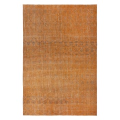 Tappeto 6.8x10.3 Ft tinto di arancione. Tappeto vintage turco fatto a mano per il soggiorno