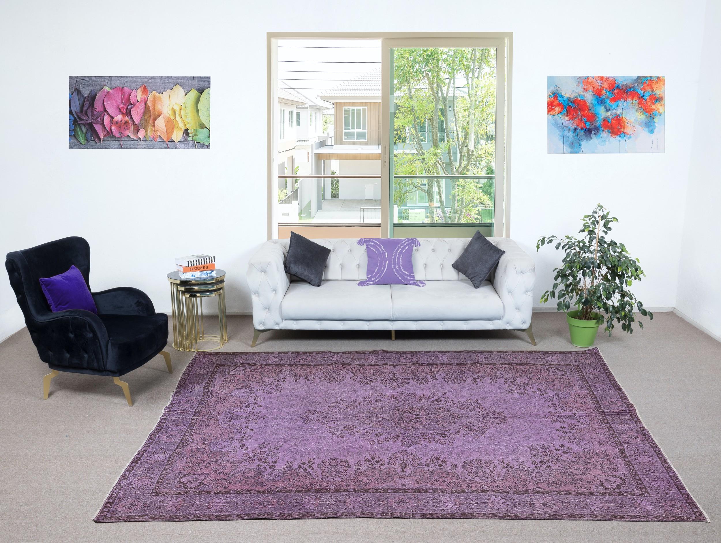 Our over-dyed rugs are all hand-knotted vintage pieces that are recreated in our workshop to cater to a wider range of interior design choices from modern to coastal, from industrial to rustic/cottage. These 50 to 70 year-old rugs were hand-knotted