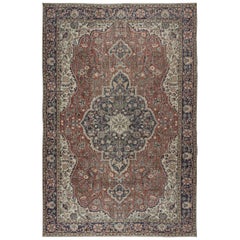Tappeto per l'area in lana turca vintage 6.8x10.4 Ft. Tappeto artigianale unico nel suo genere