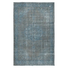 Tappeto per l'area contemporanea in lana 6.8x10.5 Ft in blu Colore. Annodato a mano in Turchia
