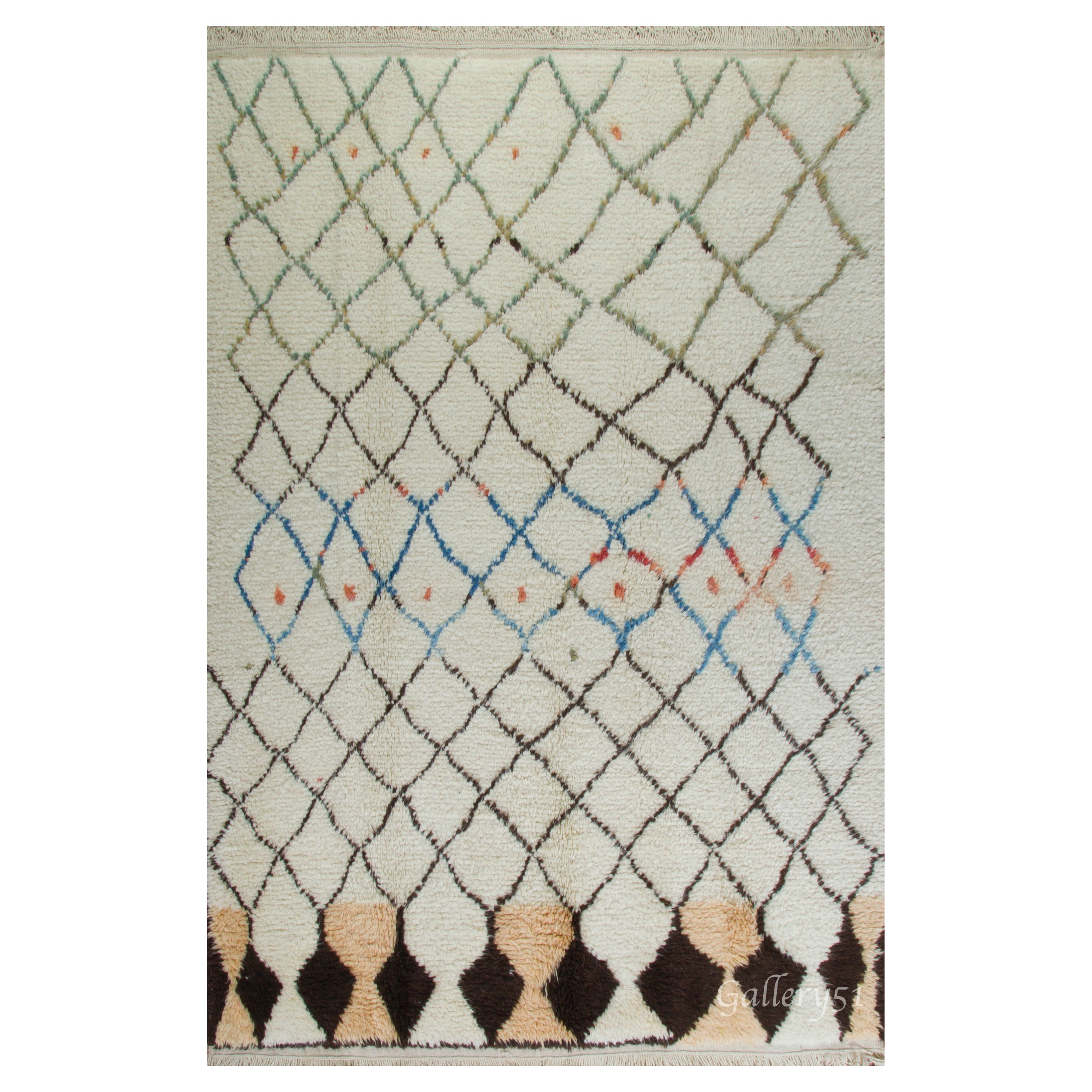 6.8x10.5 Ft Hand Knotted Moroccan Tulu Rug, 100% Wool, Custom Options Available