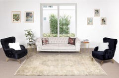 6.8x10.5 Ft Handmade Turkish Area Rug from 1960s, Traditional Antique Washed Rug