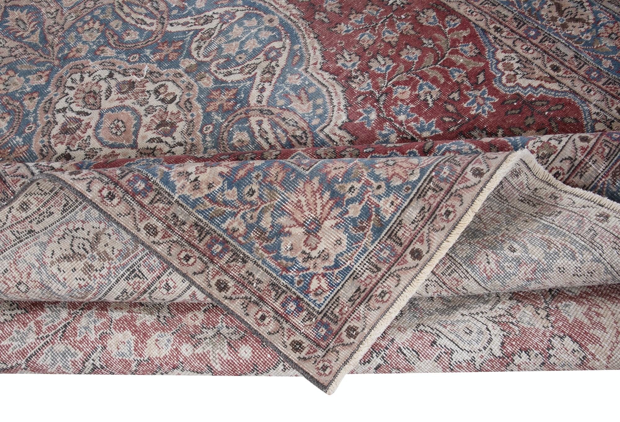Tribal 6.8x10.5 Ft Traditional Ottoman Rug, Circa 1950, Handmade Turkish Vintage Carpet For Sale