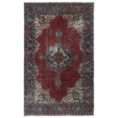 6.8x11 Ft Einzigartiger Vintage Village-Teppich, ca. 1960, handgefertigter türkischer Stammeskunst-Teppich