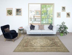 Tappeto 6.8x8.4 Ft unico Vintage fatto a mano in Anatolia Occidentale Manisa Kula. 100% lana