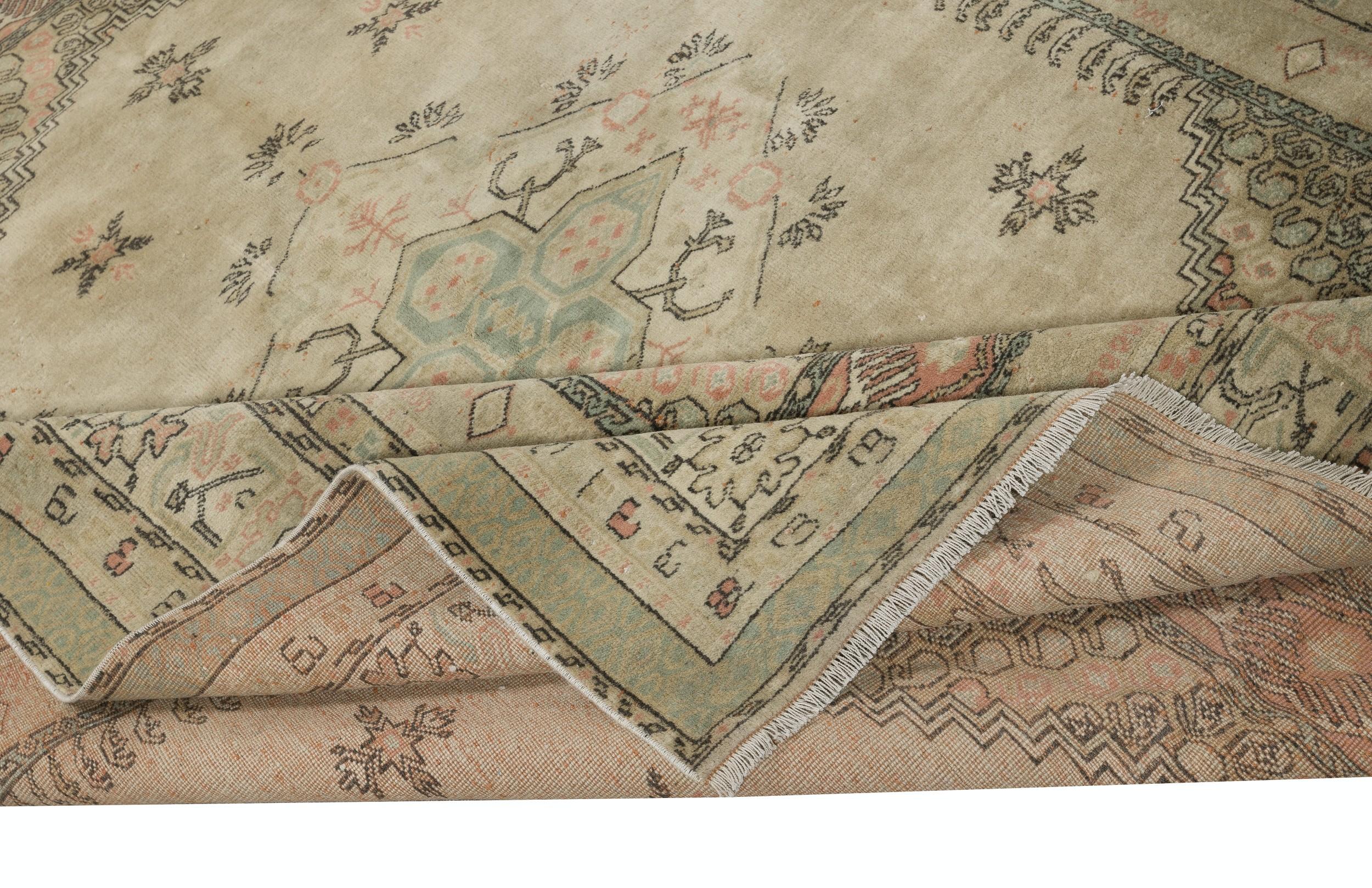 6,8x8.4 Ft Einzigartiger handgefertigter Vintage West Anatolischer Manisa Kula-Teppich aus 100 % Wolle. (Rustikal) im Angebot