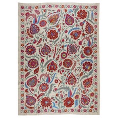6.8x9 ft Home Decor Bedspread, Silk Hand Embroidery Tablecloth, New Wall Hanging