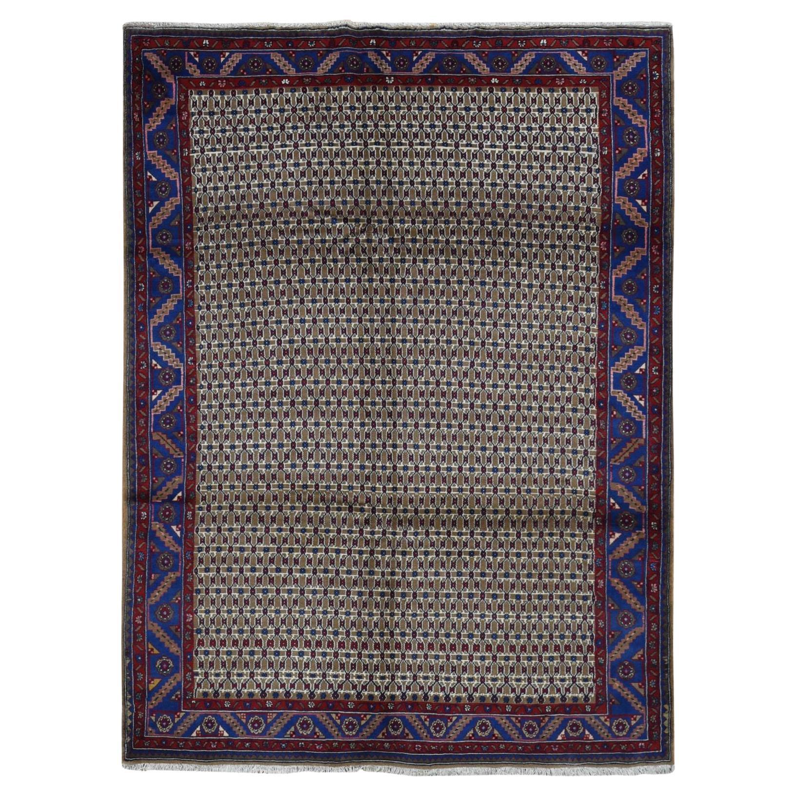 6'8 "x9'1" Khaki Brown New Persian Serab Pure Wool Hand Knots Rugs en vente