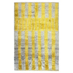 6.8x9.4 Ft Handmade "Tulu" Rug in Yellow & Gray, 100% Wool, Custom Options Avl.