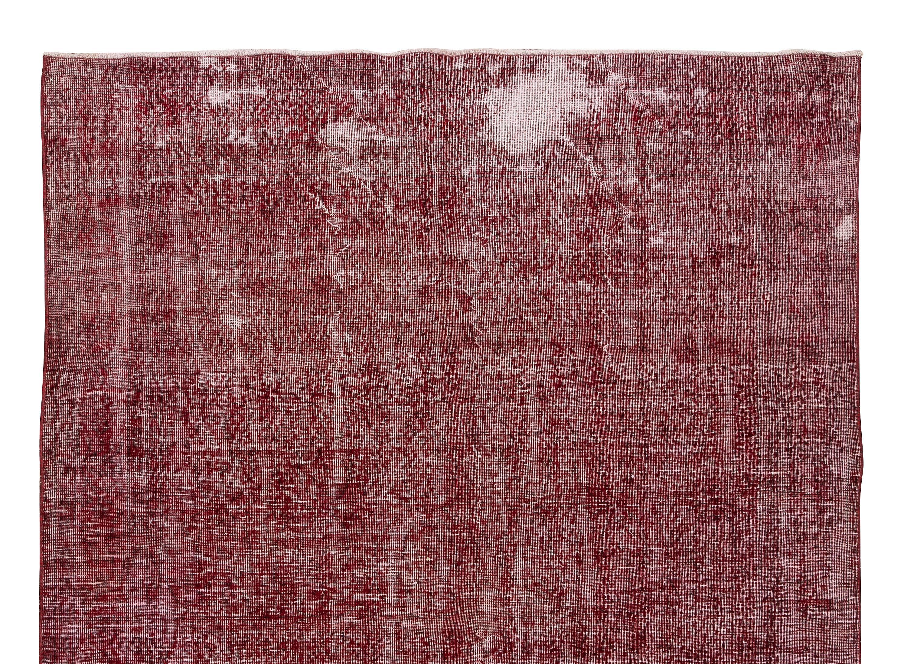6.8x9.6 Ft Hand Knotted Vintage Teppich in Rot 4 Modern Interiors. Türkischer Teppich. (Handgeknüpft) im Angebot