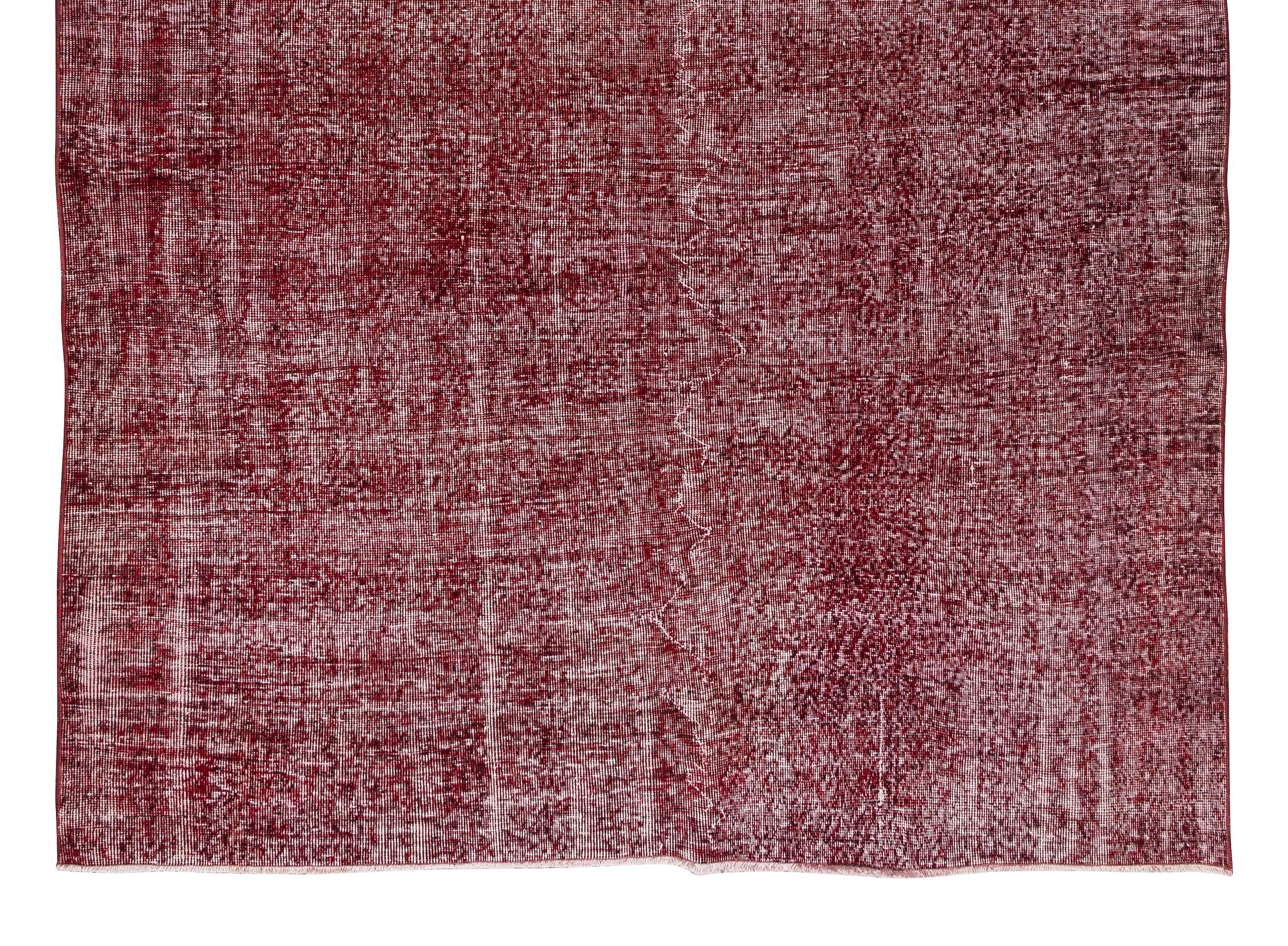 6.8x9.6 Ft Hand Knotted Vintage Teppich in Rot 4 Modern Interiors. Türkischer Teppich. im Zustand „Gut“ im Angebot in Philadelphia, PA