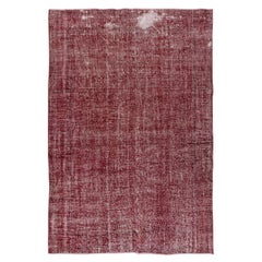 Hand Knotted Vintage Rug in Red 4 Modern Interiors, Turkish Carpet