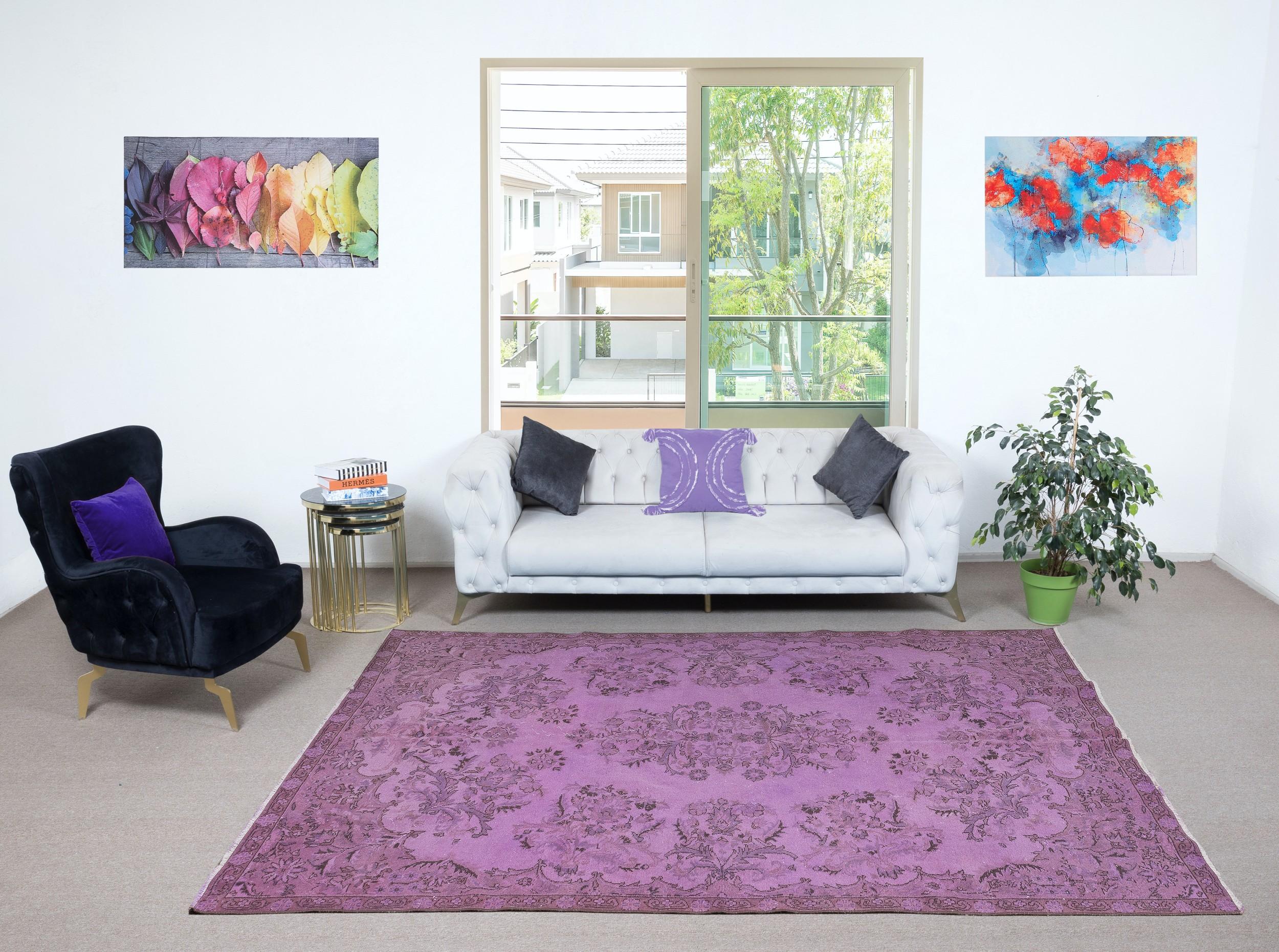 Our over-dyed rugs are all hand-knotted vintage pieces that are recreated in our workshop to cater to a wider range of interior design choices from modern to coastal, from industrial to rustic/cottage. These 50 to 70 year-old rugs were hand-knotted