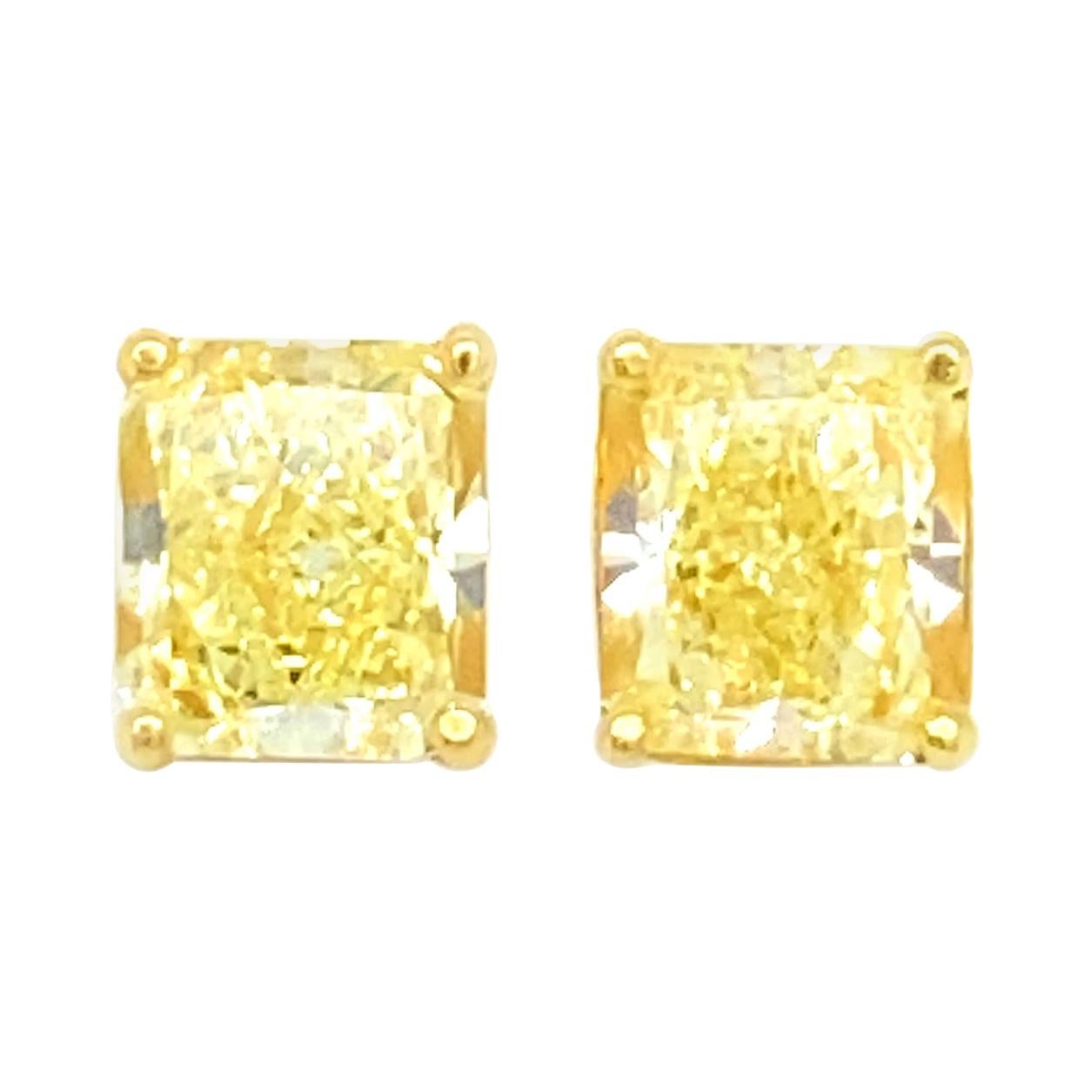 IMPORTANT TIFFANY and CO. Legacy Fancy Yellow Diamond Drop Earrings For