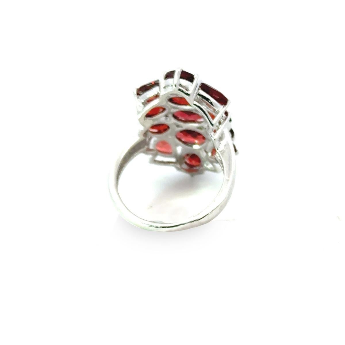 For Sale:  6.9 Carat Garnet Vertical Cocktail Ring for Women Gift in 925 Silve 7