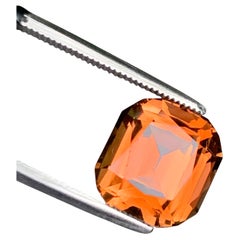 6.9 cts Saturated Orange Color Cushion Cut Topaz for Fine Jewels 10 mm