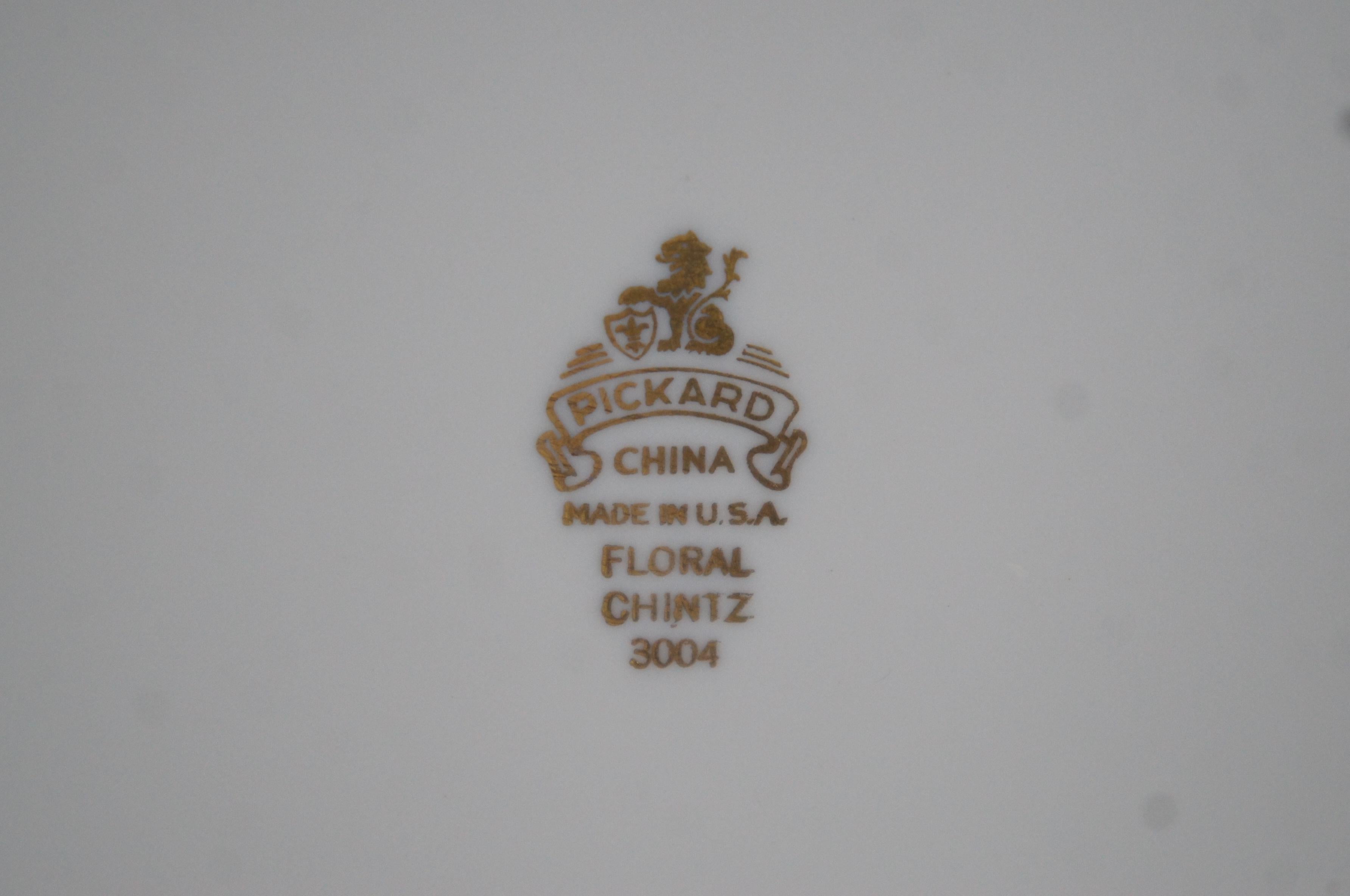 69 Stück Pickard Floral Chintz Service für 10 Personen Porzellan Set  (20. Jahrhundert) im Angebot