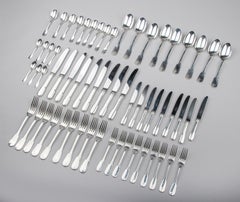 69-Piece Silver-Plated Flatware by Christofle, Cluny, for 9 Persons
