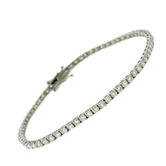 Bracelet tennis en or blanc 18 carats avec 69 diamants taille ronde brillants