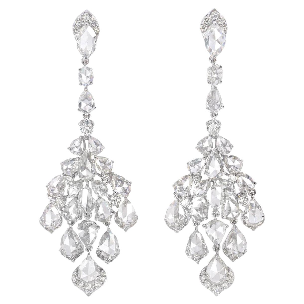 6.90 Carat Diamond Chandelier Drop 18K Gold Drop Earrings