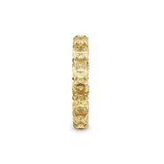 6,90 Karat TW Fancy Yellow Cushion Diamant Eternity Band 18K Gelbgold Abe Mor