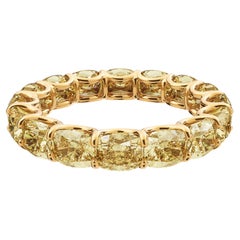 6,90 Karat TW Fancy Yellow Cushion Diamant Eternity Band 18K Gelbgold Abe Mor