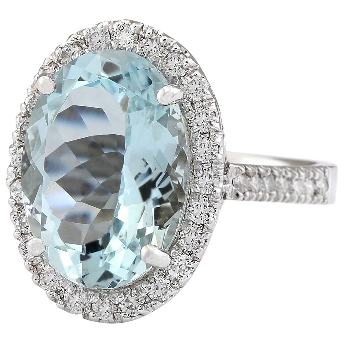 6.90 Carat Natural Aquamarine 14 Karat White Gold Diamond Ring
Stamped: 14K White Gold
Total Ring Weight: 6.6 Grams
Total Natural Aquamarine Weight is 6.10 Carat (Measures: 14.00x10.00 mm)
Color: Blue
Total Natural Diamond Weight is 0.80