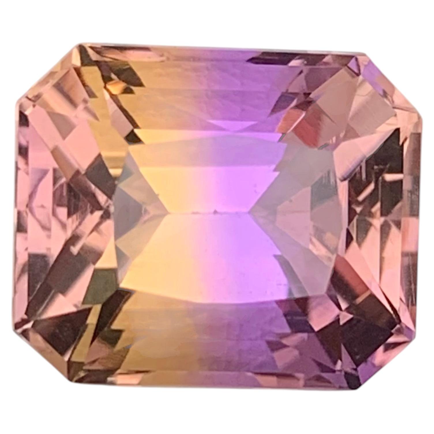 6.90 Carat Natural Loose Ametrine Emerald Shape Gemstone For Sale