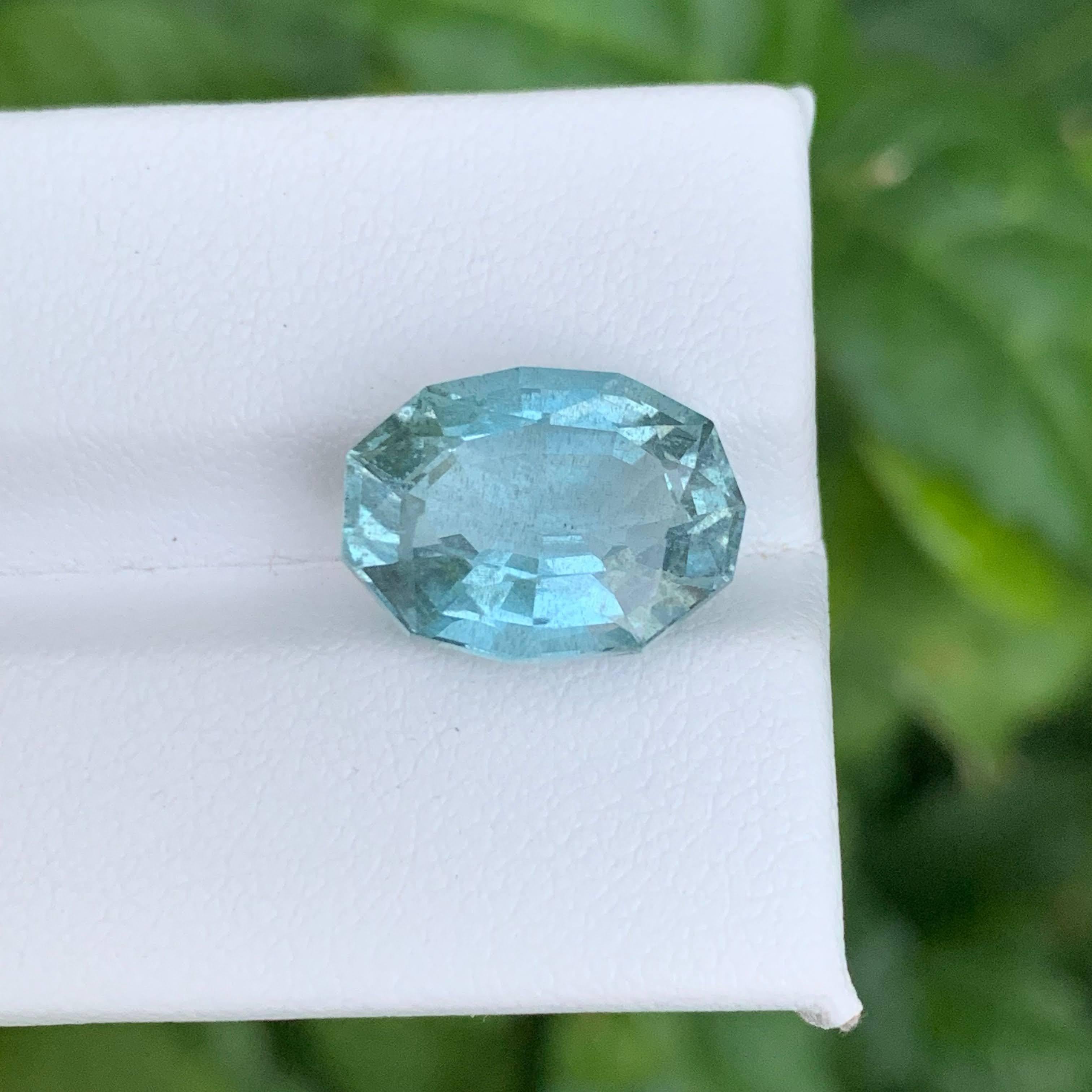 6,90 Karat Natürliche Lose Seafoam Blue Aquamarin Fancy Oval Cut Afrikanischen Edelstein im Angebot 4