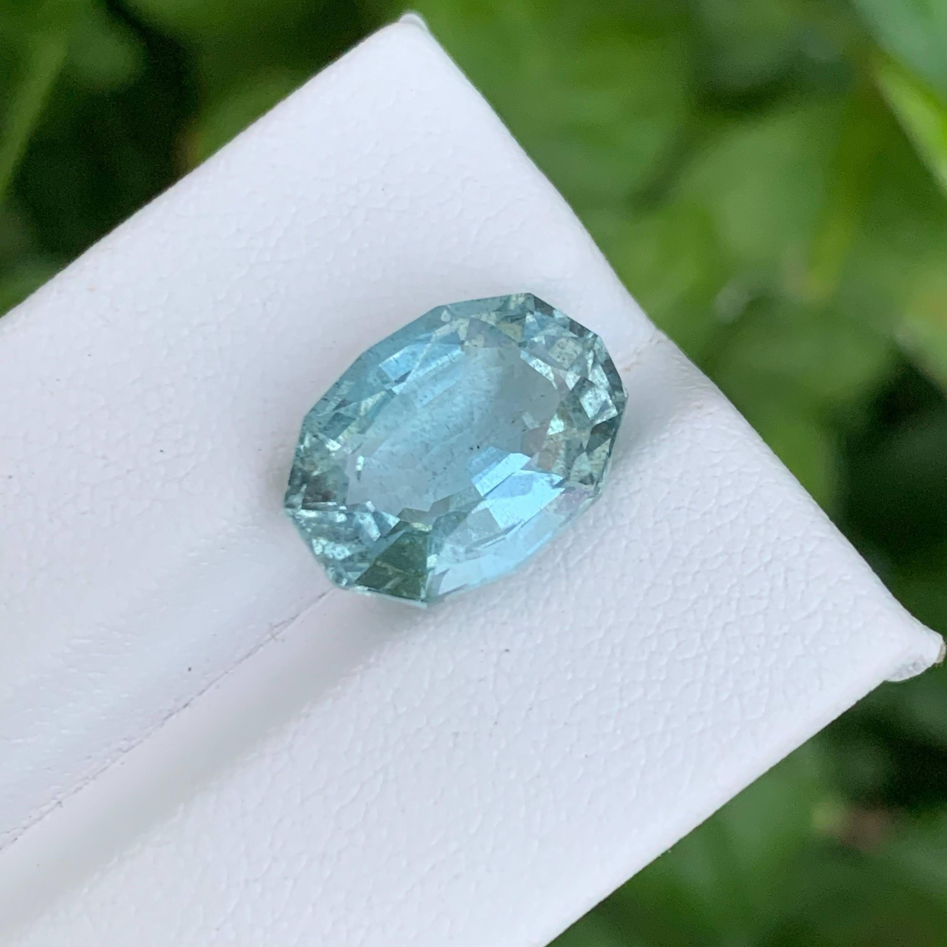 6,90 Karat Natürliche Lose Seafoam Blue Aquamarin Fancy Oval Cut Afrikanischen Edelstein im Angebot 5