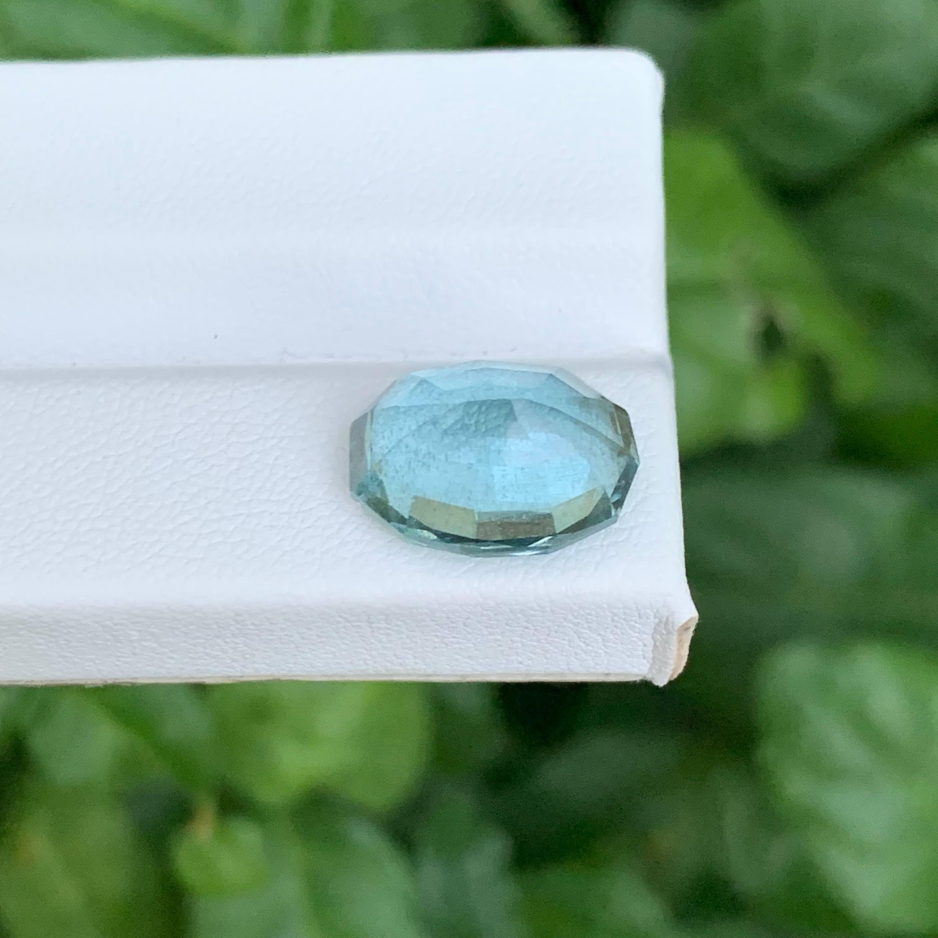6,90 Karat Natürliche Lose Seafoam Blue Aquamarin Fancy Oval Cut Afrikanischen Edelstein (Ovalschliff) im Angebot