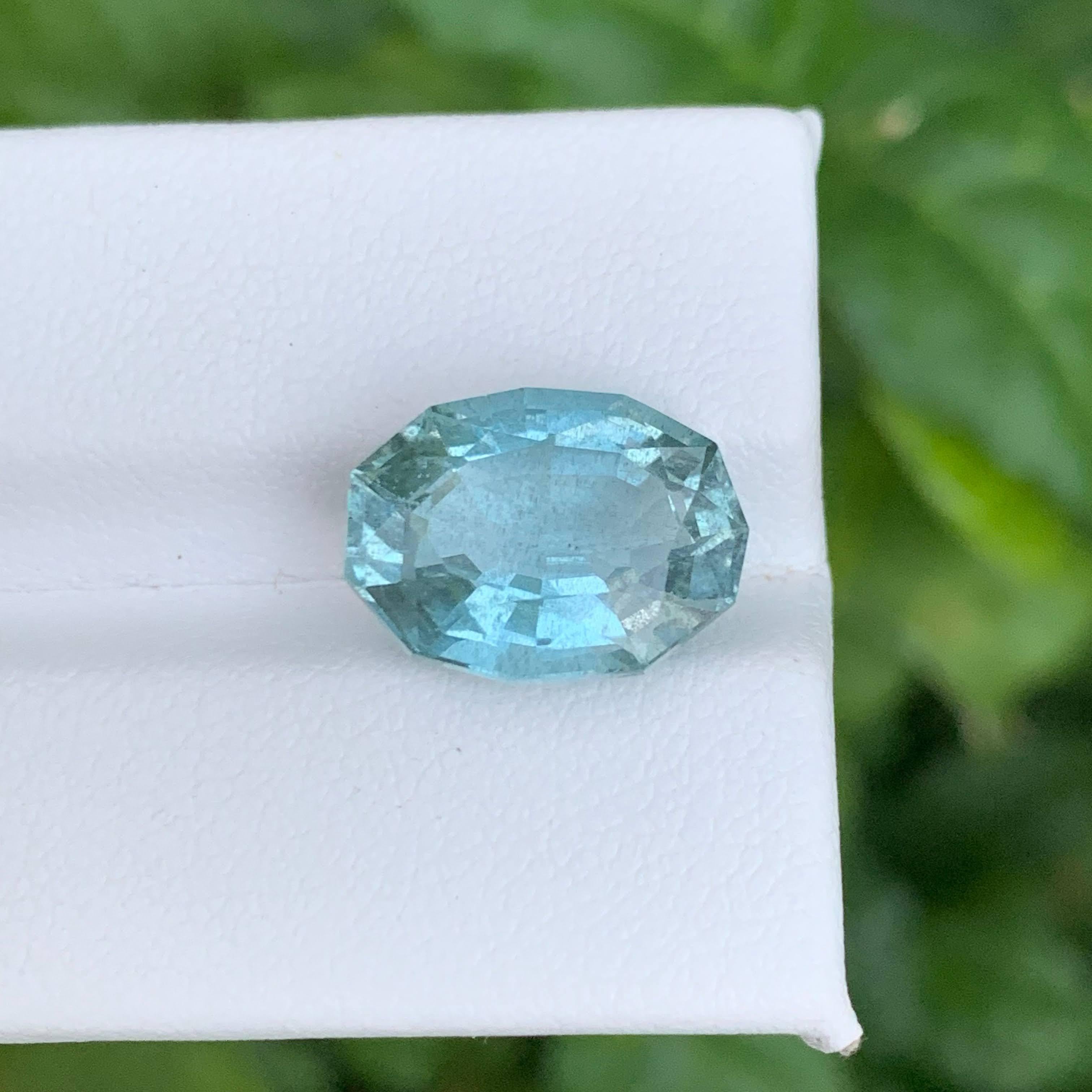 6,90 Karat Natürliche Lose Seafoam Blue Aquamarin Fancy Oval Cut Afrikanischen Edelstein im Zustand „Neu“ im Angebot in Bangkok, TH