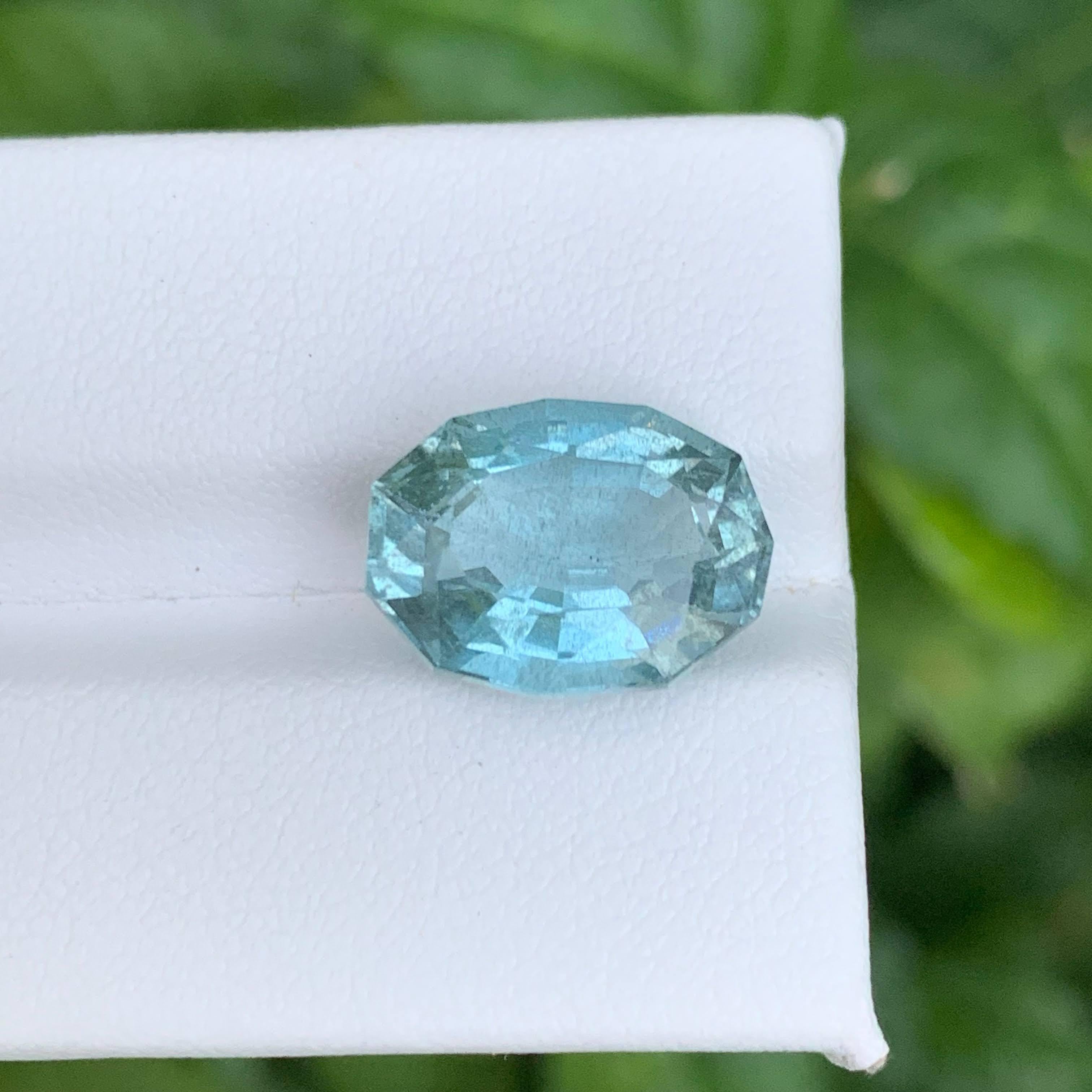 6,90 Karat Natürliche Lose Seafoam Blue Aquamarin Fancy Oval Cut Afrikanischen Edelstein für Damen oder Herren im Angebot