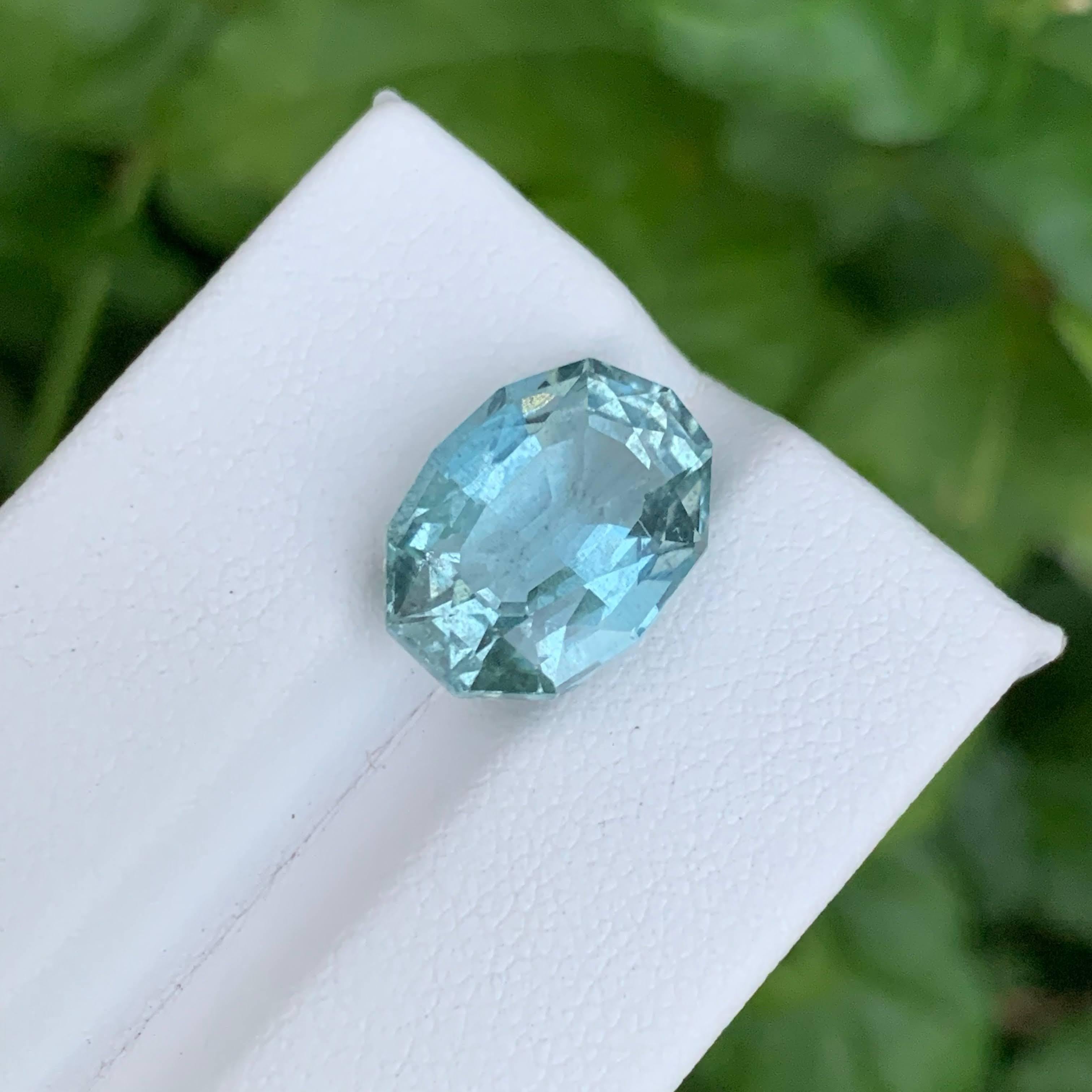 6,90 Karat Natürliche Lose Seafoam Blue Aquamarin Fancy Oval Cut Afrikanischen Edelstein im Angebot 2