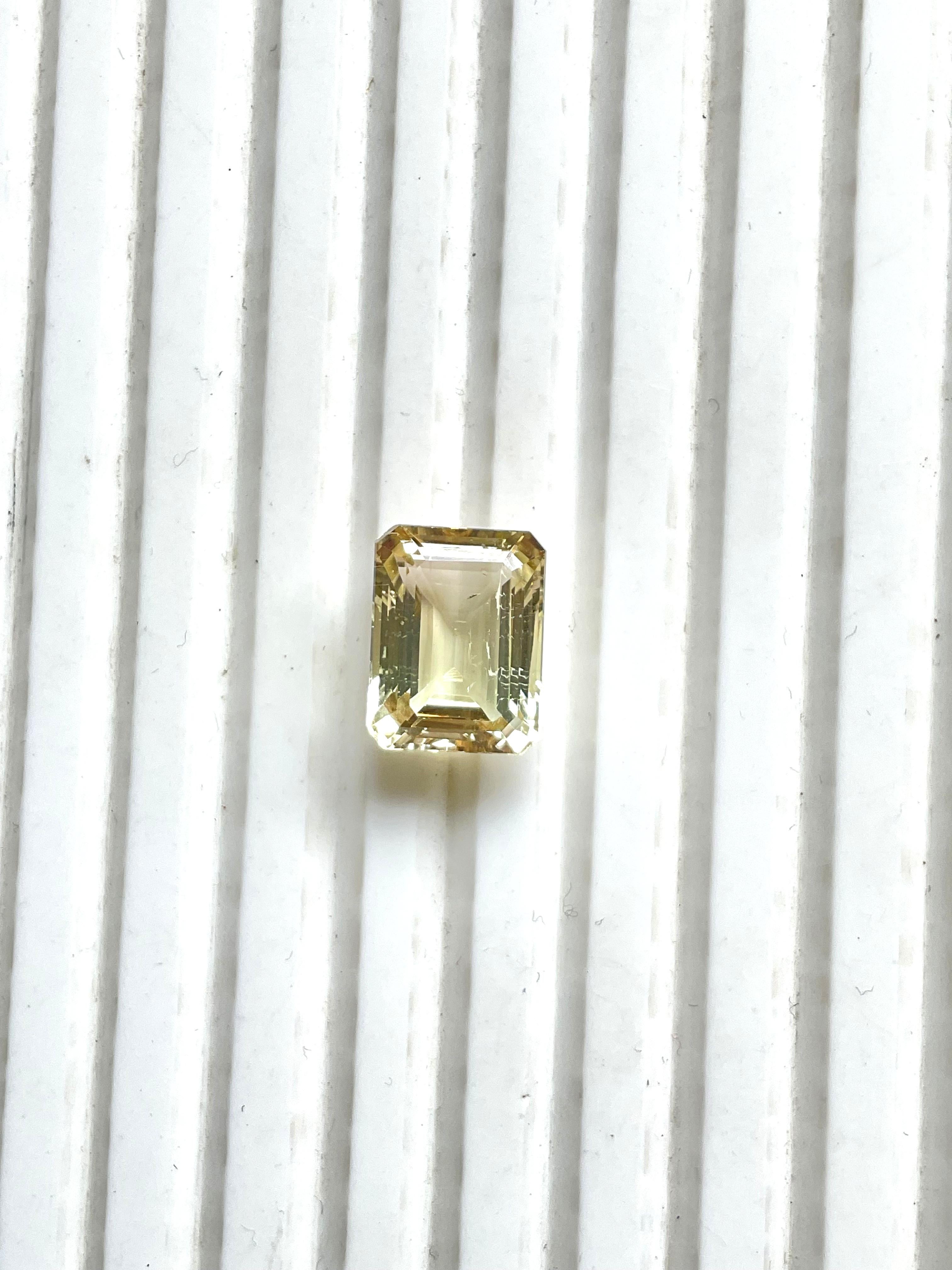 Octagon Cut 6.90 Carats Yellow Tourmaline Octa Faceted Cut stone Top Quality Natural gem For Sale