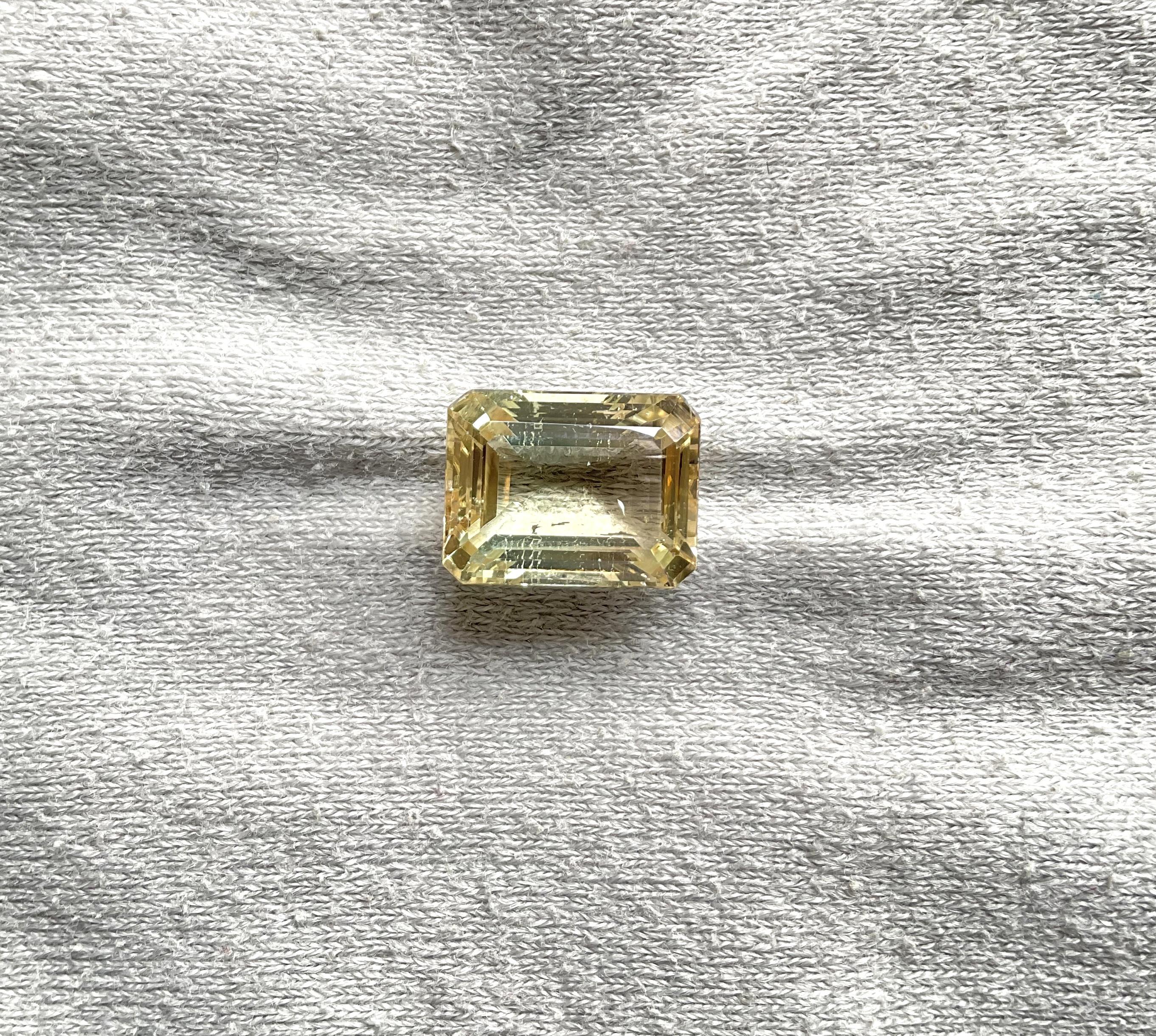6.90 Carats Yellow Tourmaline Octa Faceted Cut stone Top Quality Natural gem In New Condition For Sale In Jaipur, RJ