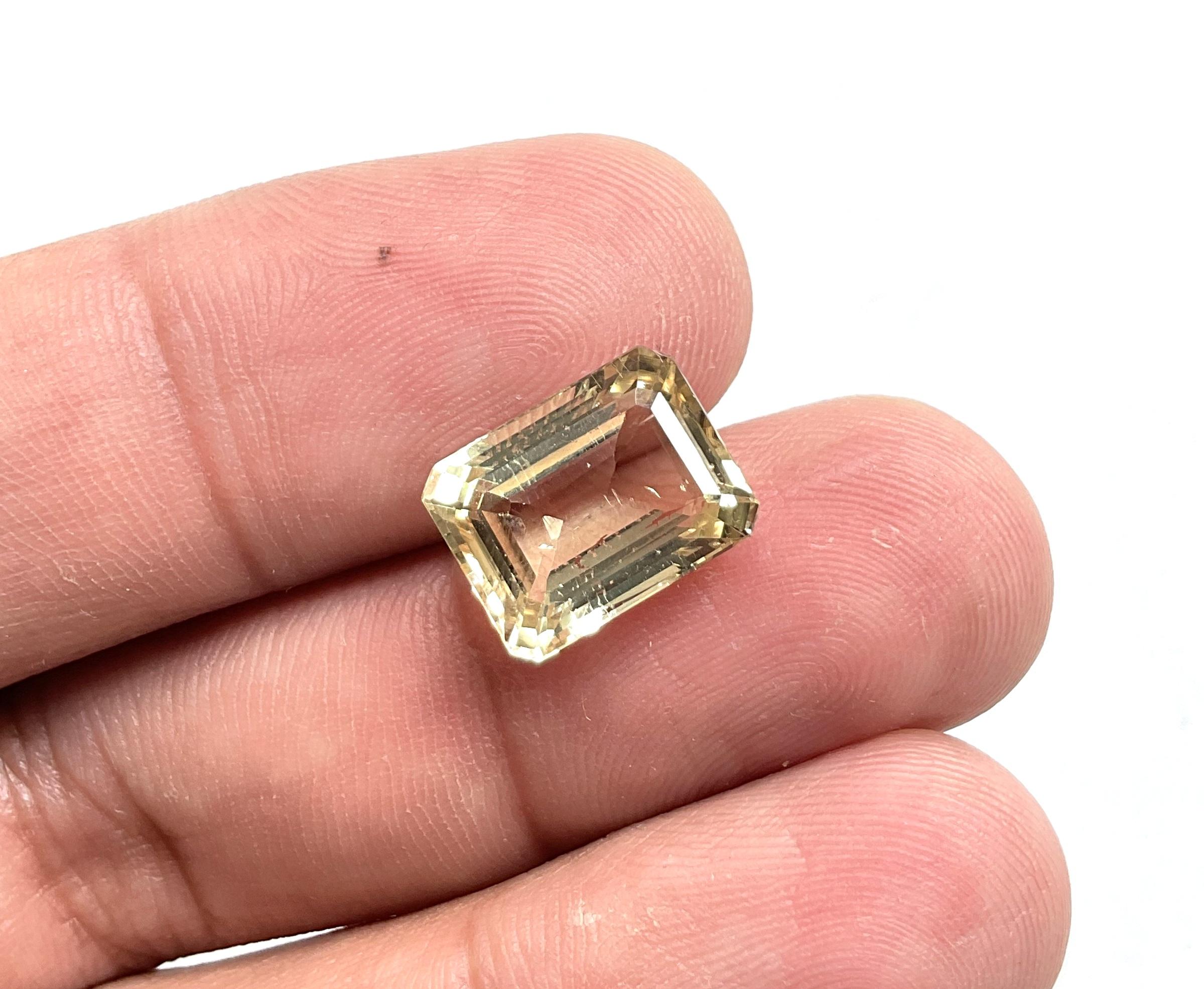 6.90 Carats Yellow Tourmaline Octa Faceted Cut stone Top Quality Natural gem For Sale 1