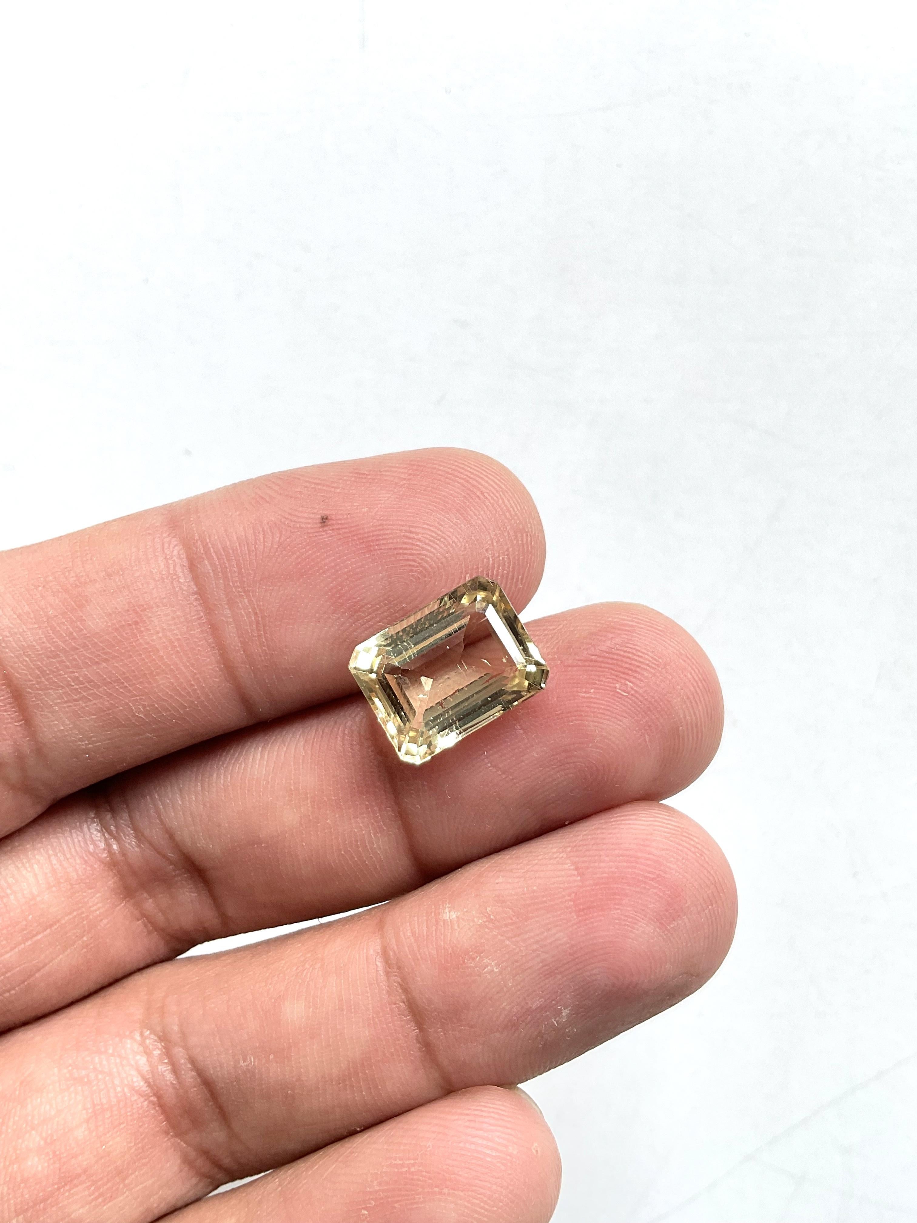 6.90 Carats Yellow Tourmaline Octa Faceted Cut stone Top Quality Natural gem For Sale 2