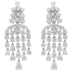 Orecchini a lampadario con diamante certificato da 6,91 carati Gioielli da sposa in oro bianco 14k